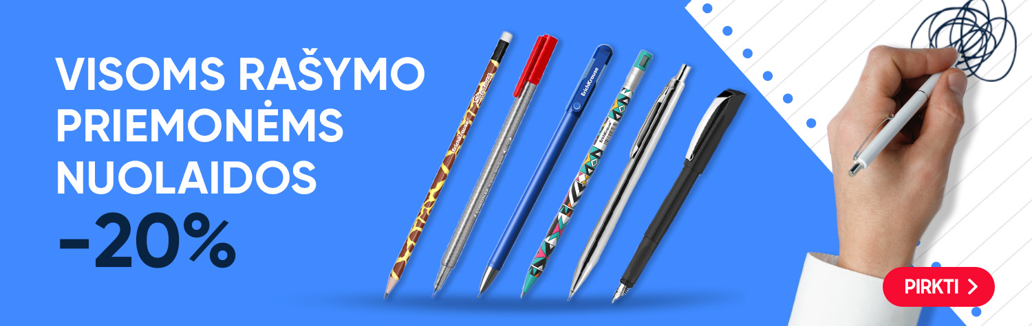 Ra&scaron;ymo priemonėms nuolaida 20%